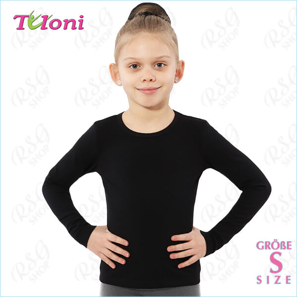 Long Sleeve Top Tuloni mod. F-03 s. S (146-152) col. Black F03C-BS